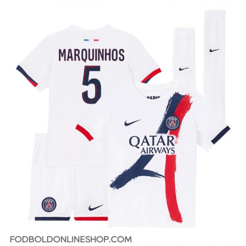 Paris Saint-Germain Marquinhos #5 Udebane Trøje Børn 2024-25 Kortærmet (+ Korte bukser)